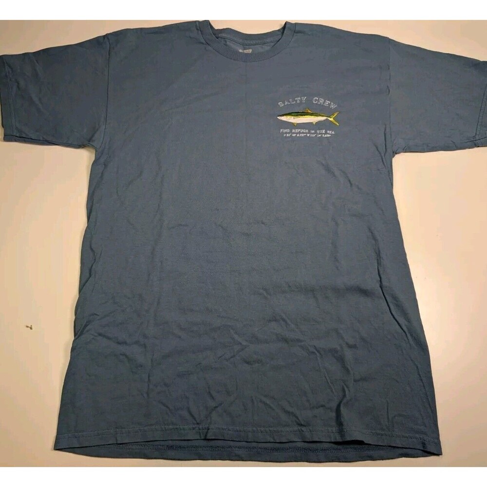 Salty Crew Mens Graphic Tuna Fish Blue Shirt Short Sleeve Size Large